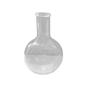 Lincon Flat-Bottom Spherical/Boiling Flask, 2000ml, Glass, Clear, Each -
