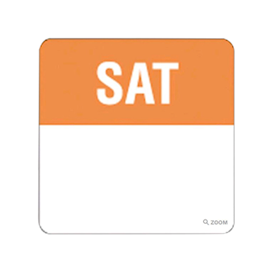 Fildes Food Safety Square Removable Label Saturday, 40mm, 500/Roll Box