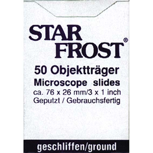 Out of Date, Starfrost White Frosted Glass Slides, Ground Edges 45 Degrees Corner, 50/Pack German Made Price Discounted While Stocks last Pack
