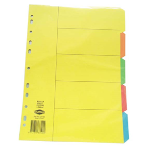 DIVIDER A4 5 TAB STUDENT POCKET BUFF EACH SET Set