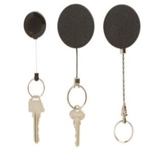 Rexel Retractable Key Holder, Nylon Cord, Black, 83cm, Each Each
