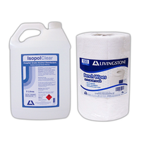 Sanitising Money Saving Combo Pack, 800 Heavy Duty Dry Wipes plus 5 Litres Isopol Alcohol 70 Percent Solution. Kit