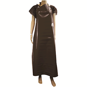 Livingstone Apron, 87 x 129cm, 400 Microns/0.4mm, Polyvinyl Chloride (PVC), Heavy Duty, Bib Type, Black, Each Each