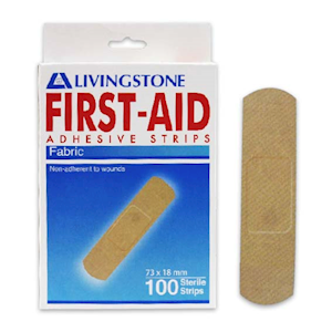 Out of Date, Adhesive Fabric First Aid Strips w/ Pad, 73 x 18mm, Each, Original Unopened Condition, Price Discounted,While Stocks last