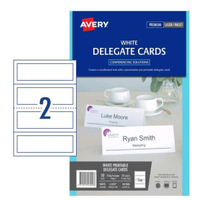AVERY LASER DEL CARDS A4 L7423WHT 2/SHT 50/PK Pack