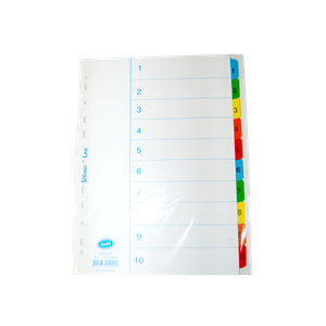 DIVIDER A4 MYLAR 1-10 NUM. WHITE SET Pack