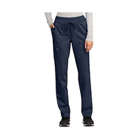 Scrub Pants, Mid Rise, Tapered Leg, Drawsting Knit Waistband, Unisex, Navy, Inseam 31", Large, Each Each
