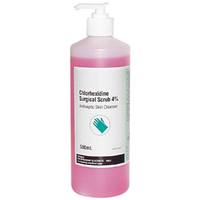Out of Date, Chlorohexidine, 4 Percent, Surgical Scrub, 500ml, Each, Original Unopened Condition, Price Discounted, While Stocks last Each