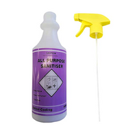 Livingstone Empty Bottle with Trigger Sprayer, "All Purpose Sanitiser" Labelled, 500ml, Each Each