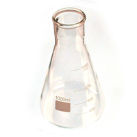 Schott Duran Erlenmeyer Flask, 1000ml, Wide Neck, Borosilicate Glass with Graduation, Each Each