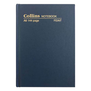 NOTEBOOK COLLINS CASED & SEWN A6 FEINT 144PG Each