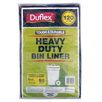 Duflex Garbage Bag Bin Liner, 55L, 830 x 660mm, White, 50 Sheets/Roll, 20 Rolls/ Carton Carton