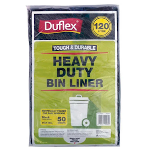 Duflex Garbage Bag Bin Liner, 55L, 830 x 660mm, White, 50 Sheets/Roll, 20 Rolls/ Carton Carton