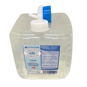 Damaged, Liv Conductive Lubricating Clear Gel for Ultrasound and ECG, 5 Litres in Soft Collapsible Pack w/ Tap (sticky), Each