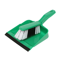 Edco Dust Pan & Brush Sets, Pan Dimensions: 220(W) x 110(D) mm, Brush Dimensions: 40(W) x 70(D) x 55(H) mm, Green, Each Each