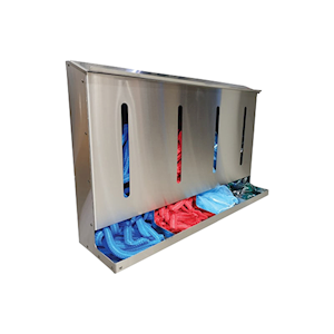 PPE Dispenser 805(W) x 200(D) x 500(MMH), 4 Compartment, Slimline Design, Stainless Steel, Each
