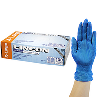 Lincon Vinyl Gloves, Recyclable, 5.5g, Low Powder, Large, Clear, HACCP Grade, 100/Box Box