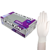 Lincon Biodegradable Latex Examination Gloves, ASTM, Powder Free, Large, Cream Colour, HACCP Grade, 100/Box Box