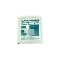Out of Date, Discounted, LIV Gauze Swabs, 7.5 x 7.5 cm x 8 ply, White, 100 pct Cotton, 1 /PK, Loose, Original Condition, Whilst Stock Last Pack