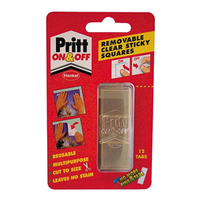 MOUNTING SQUARES PRITT CLEAR 24X24MM 12/PK Pack