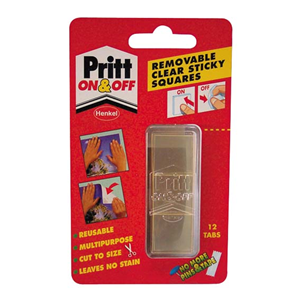 MOUNTING SQUARES PRITT CLEAR 24X24MM 12/PK Pack