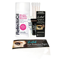 Livingstone At-Home Lash/Brow Tint Kit, With Brown Tint + Eye Protection Papers + Cotton Tip Applicators + Eye Makeup Remover, Kit Kit