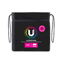 Kotex U by Kotex Ultrathin Pads, With Wings, Super, 18 Pieces/Pack Pack