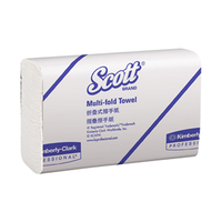 Scott Multifold Hand Towels, 1-Ply, 24 x 24cm, White, 250/Pack, 4000/Carton Carton
