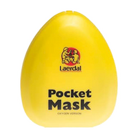 Laerdal Pocket Mask with Oxygen Inlet, Valve and Filter, HC Yellow, English, 10 Pieces/Pack