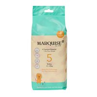 Marquise Walker Eco Nappies Size 5 (13-18kg), Hypoallergenic, Eco-Friendly Materials, White with Pattern, 6 Pcs/Pack
