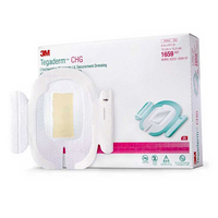 3M Tegaderm CHG Chlorhexidine Gluconate I.V. Securement Dressing, 1659R, Oval, 10 x 15.5 cm, 25 Pieces/Box Box