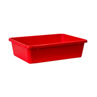 Miranda Plastics Food-Safe Crate, 530(L) x 378(W) x 142(H) mm, 22L, 10Kg Capacity, Polypropylene, Red, Each