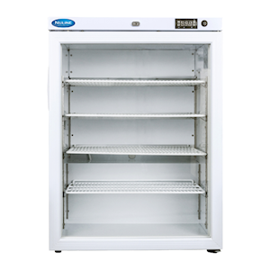 Nuline MLS125GP Spark Free Lab Fridge, Glass Door, 125L, 595(W) x 595(D) x 840(H) mm, 4 Adjustable Shelves, 55kg, Australian Made, Each Each