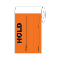 Omni Quality Control Sticker, 100mm x 150mm, 'HOLD', Orange, 500 Stickers/Roll Roll
