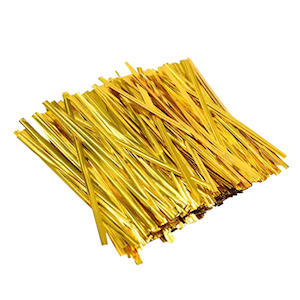 Pakio Bag Twist Ties, Gold, 1,000 Pieces/Pack