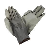 Livingstone Polyurethane PU Coated Synthetic Grip Gloves, Size 7, Nylon Grey Foam, replaces Prolite PU, Ninja, HyFlex, Polytril, 12Pairs/Bag Bag