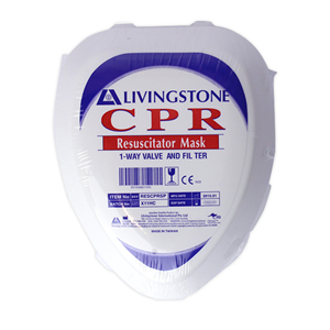 Livingstone CPR Cardio Pulmonary Resuscitation Mask, 1-Way Valve and Filter, Pocket Size Case, Latex Free, Each Each