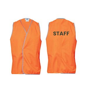 Livingstone High Visibility Safety Vest, Day Use,Customised Print Staff (Back), School Logo (Front), Triple Extra Large, Orange, Each Each
