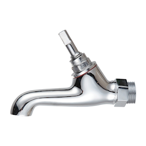 Shaw and Mason Male Bib, Chrome Plated, 45deg, Pillar Tap, Each