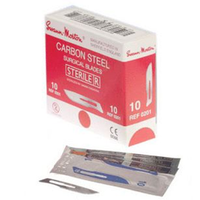 Swann Morton Surgical Scalpel Blade, Size 10A, Carbon Steel, Sterile, 100/Box Box