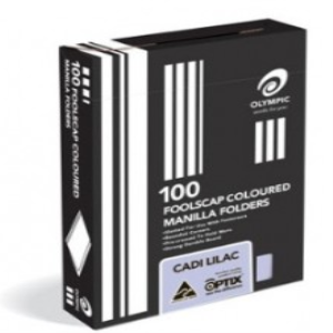 Olympic, Manilla Folder, Foolscap, Lilac, 100/Box Pack