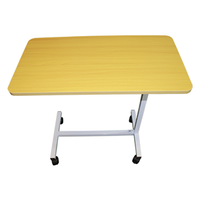 Livingstone Overbed Table, Bedside Table, Stable H-Base, Biodegradable Wood Grain Laminate Table Top:80 x 40cm Adjustable Height:77-124cm Each