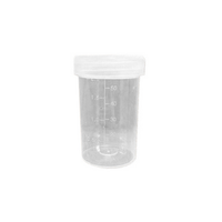 Specimen Container, 70ml, 10ml Increments, 42x67mm, Natural Screw Cap, Unlabelled, Polypropylene, 550/Ctn