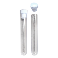 Round Bottom Polystyrene Tube with Polyethylene Plug Cap, 5ml, Unlabelled, White Cap Separate, 500 Tubes/Bag Bag