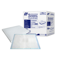 Livingstone Incontinence Underpad, 90 x 60cm, 1700ml Capacity, Fluff Pulp, 100g with 10 Grams Super Absorbent Polymer SAP, 25per Carton Carton