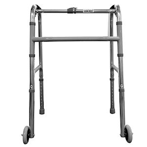 Damaged, Adjustable Aluminium Foldable Walking Frame, can withstand 100Kg, 58(L) x 18(W) x 81(H) cm, Silver, EA