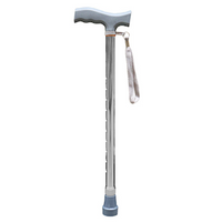 Livingstone Walking Stick, Aluminium, Silver, Adult, Adjustable 52.5- 75.5 cm, Each Each