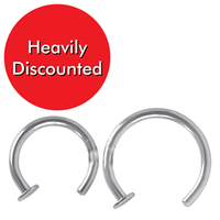 Open Rings with Fixed Disc 16ga X8mm X 3mm Disc Pair