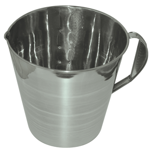 Measure Jug with Handle, Graduated 5 Litre, Stainless 18/8, 26 Gauge 0.5mm. Each