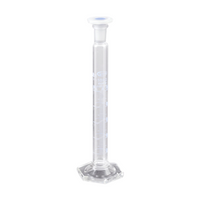 Mixing Cylinder, 250ml, Tall Form, Class A, With Stopper, Socket Joint 29/32, Blue Scale, Glass Base, Glass, Each Each